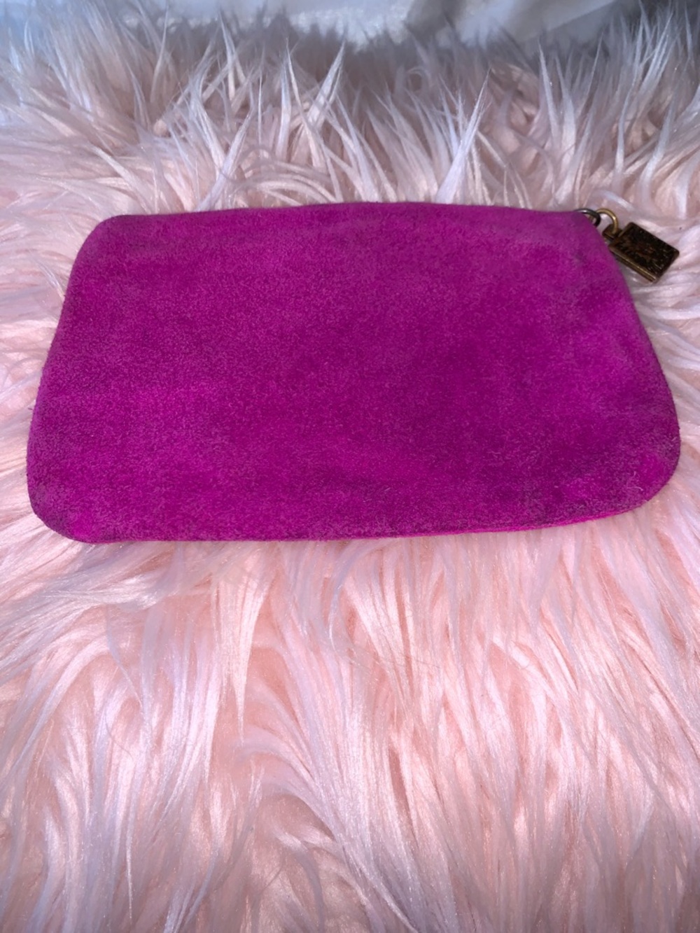 🩷ANNE KLEIN🩷VINTAGE SUEDE LION EMBOSSED POUCH. - Picture 3 of 8